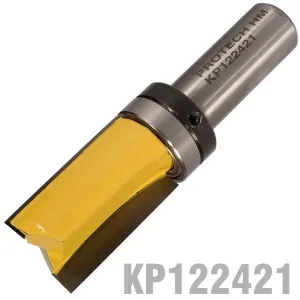 PRO-TECH PATTERN FLUSH TRIM BIT. WITH SHANK MOUNTED BEARING 19MM X 32MM 1/2' SH KP122421