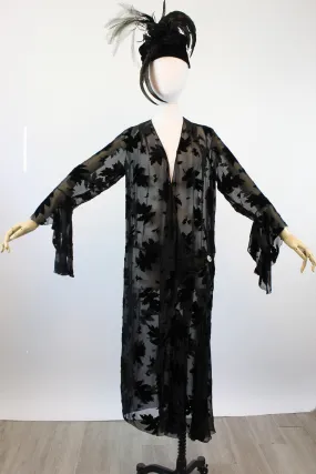 1920s TRUMPET SLEEVES burnout velvet dress large xl volup | new fall