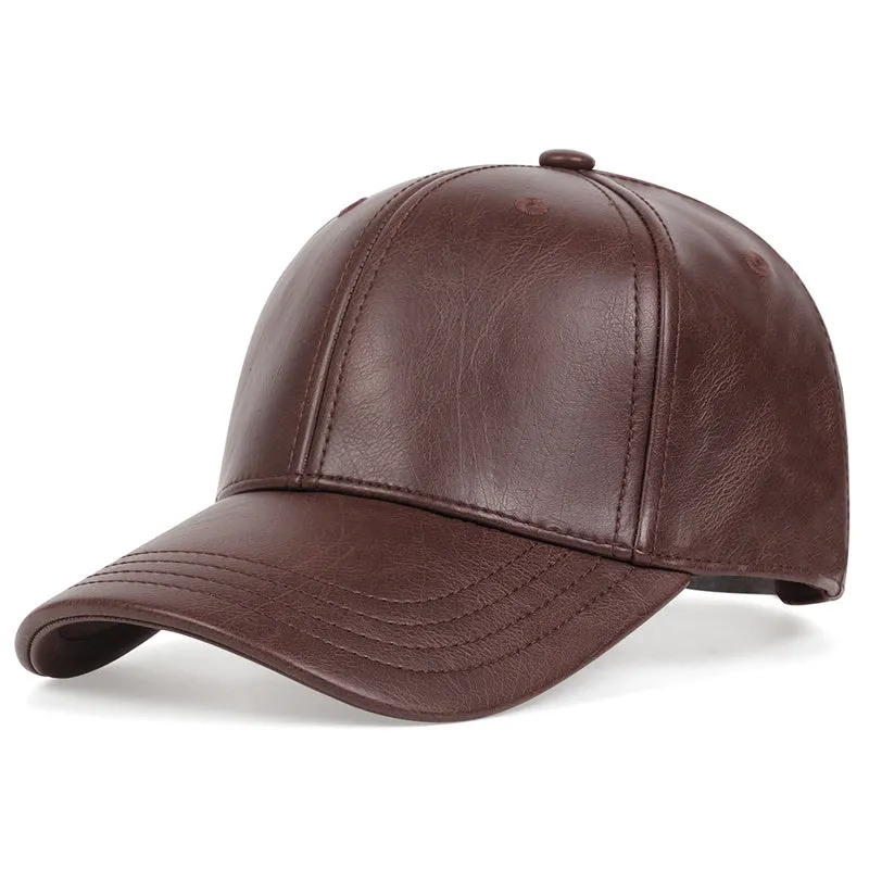 1pc Stylish Men's PU Leather Baseball Cap, Ideal Gift Choice for Any Occasion