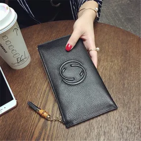 2024 New Hotan and Newn Famous Ultra-Thin Wallet Female Long Leather Zipper Soft Cowhide Female Wallet Bills Mobile Phone Bit