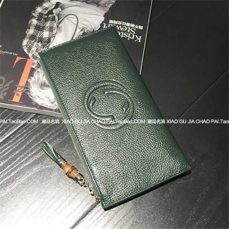 2024 New Hotan and Newn Famous Ultra-Thin Wallet Female Long Leather Zipper Soft Cowhide Female Wallet Bills Mobile Phone Bit