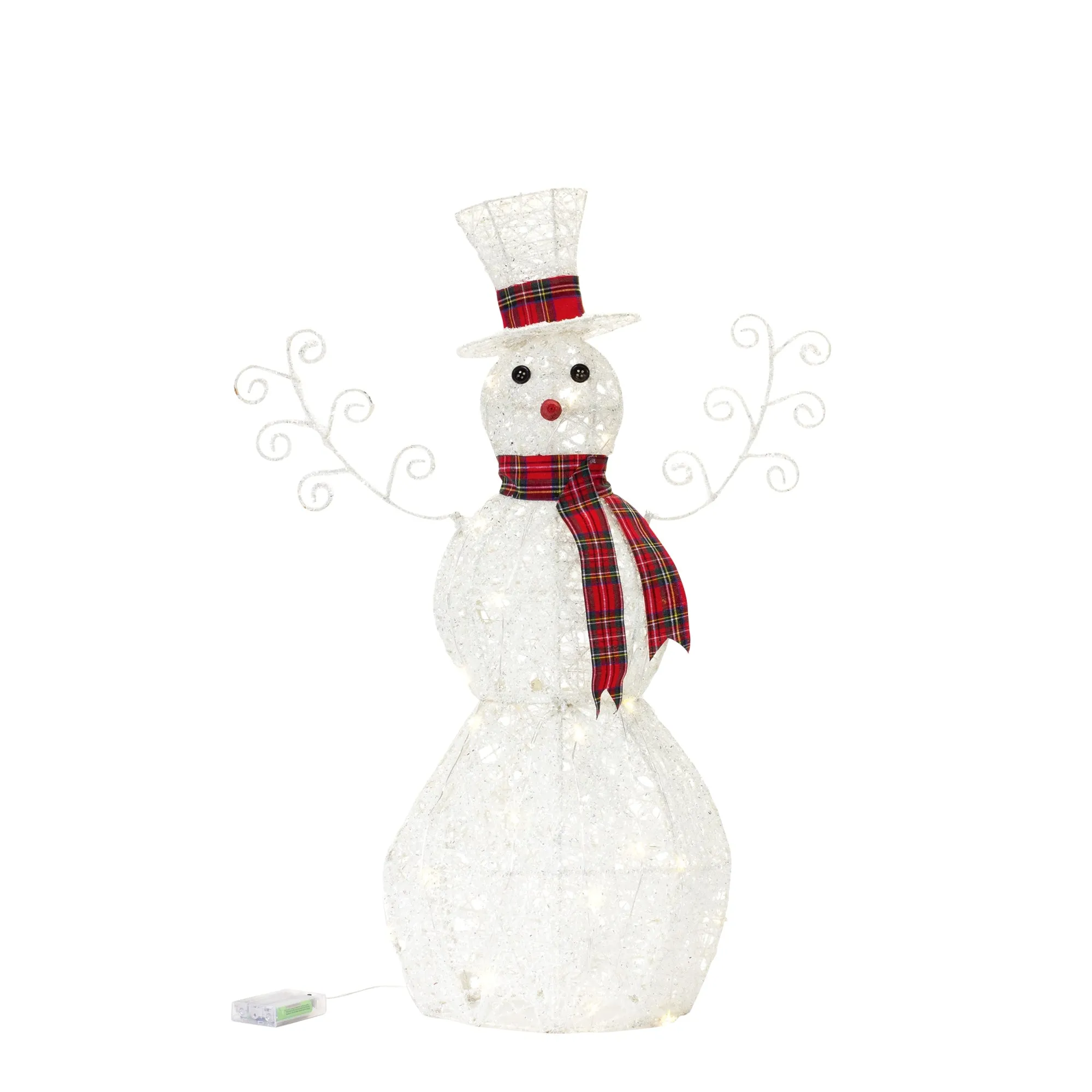 29"-36.5"Ribbon LED Snowman Decor