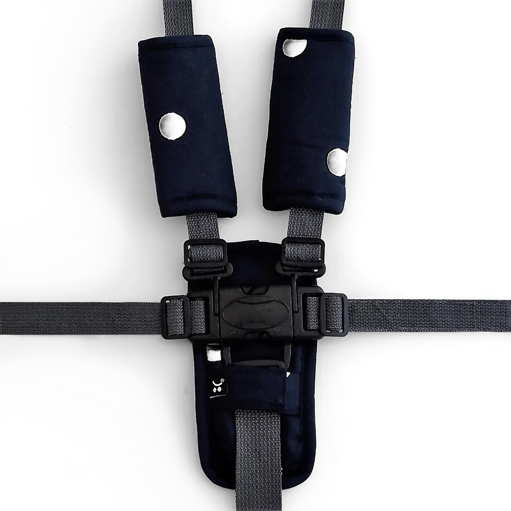 3 Piece Harness Cover Set - Black/Silver Spots