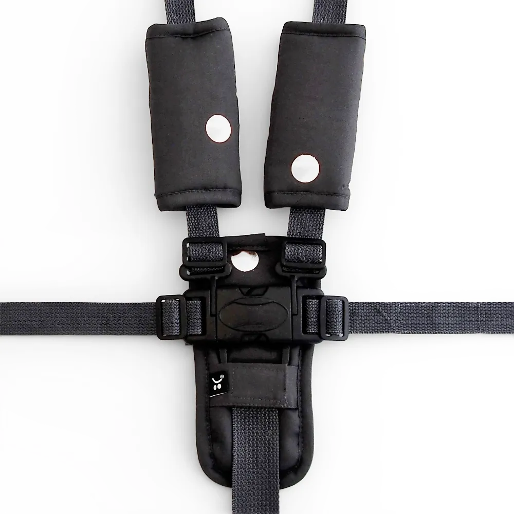 3 Piece Harness Cover Set - Charcoal/Silver Spots