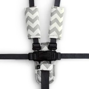 3 Piece Harness Cover Set - Grey Chevron