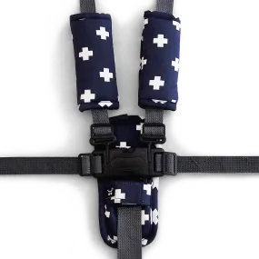 3 Piece Harness Cover Set - Navy Crosses