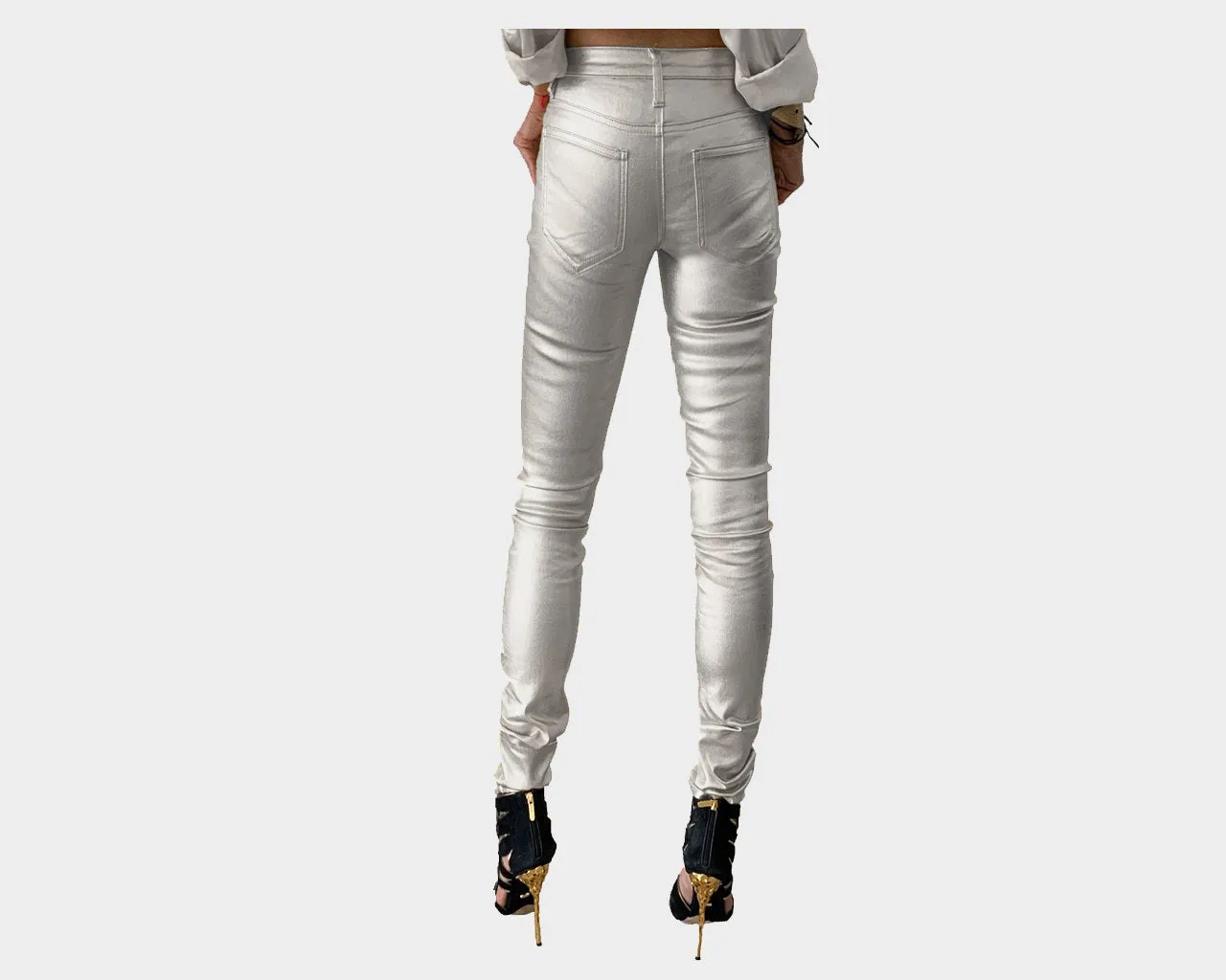 4 Martini Silver Vegan-Leather jeans - The Milano