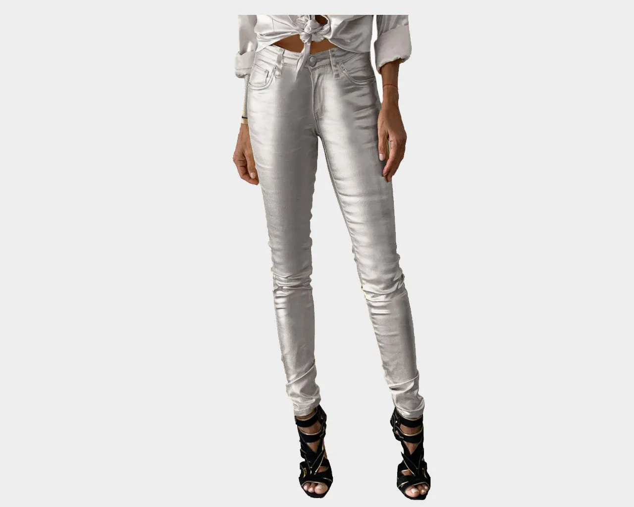 4 Martini Silver Vegan-Leather jeans - The Milano