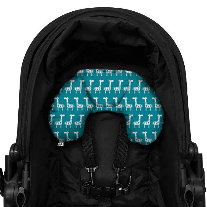 4 Piece Pram Liner Set - Teal Giraffe