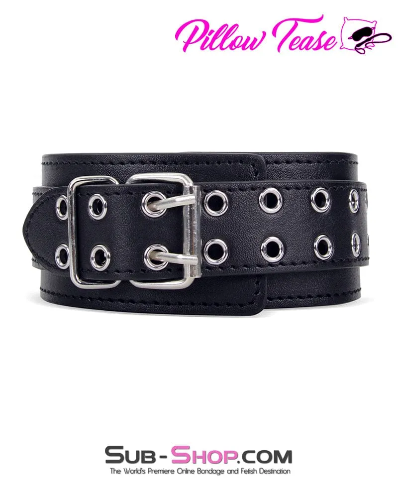 7291M      Training Day Vegan Leather Bondage Collar with D-Ring