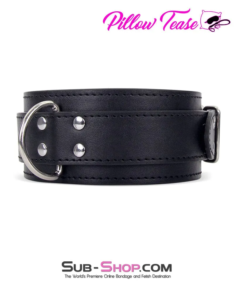 7291M      Training Day Vegan Leather Bondage Collar with D-Ring