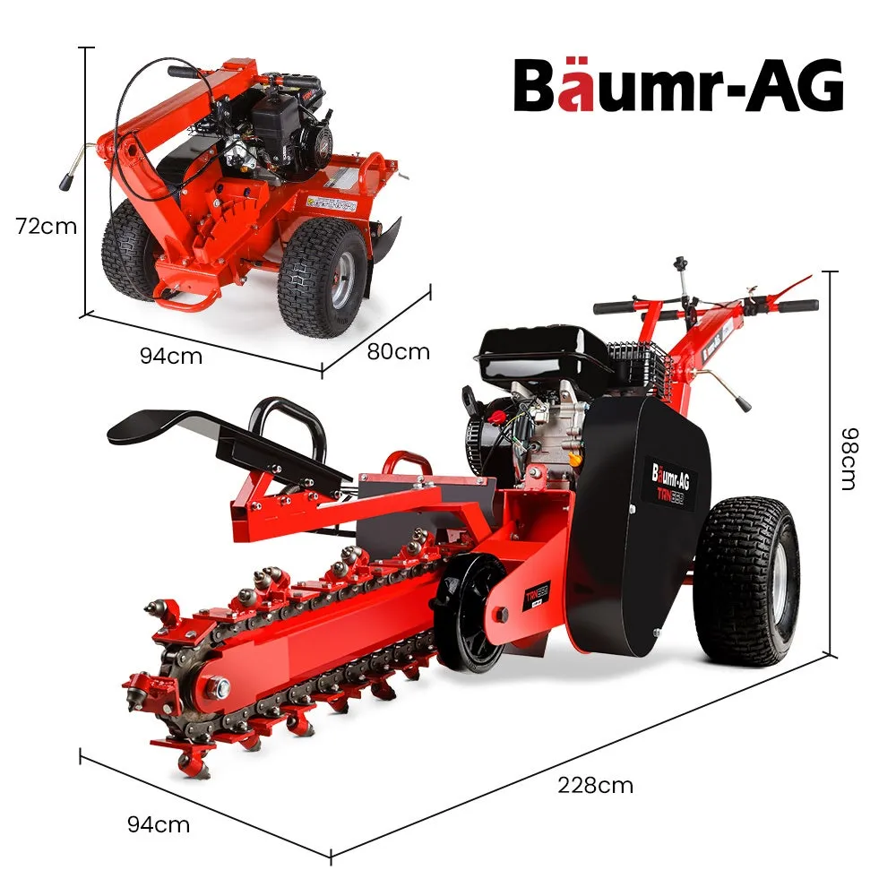 8HP 4-Stroke 600mm Trencher, 27 Blades, Baumr-AG