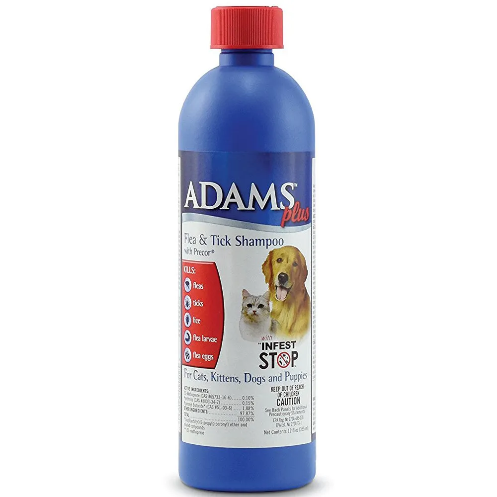 ADAMS - Flea and Tick Shampoo with Precor for Dogs and Cats - 12 fl. oz. (354 ml)