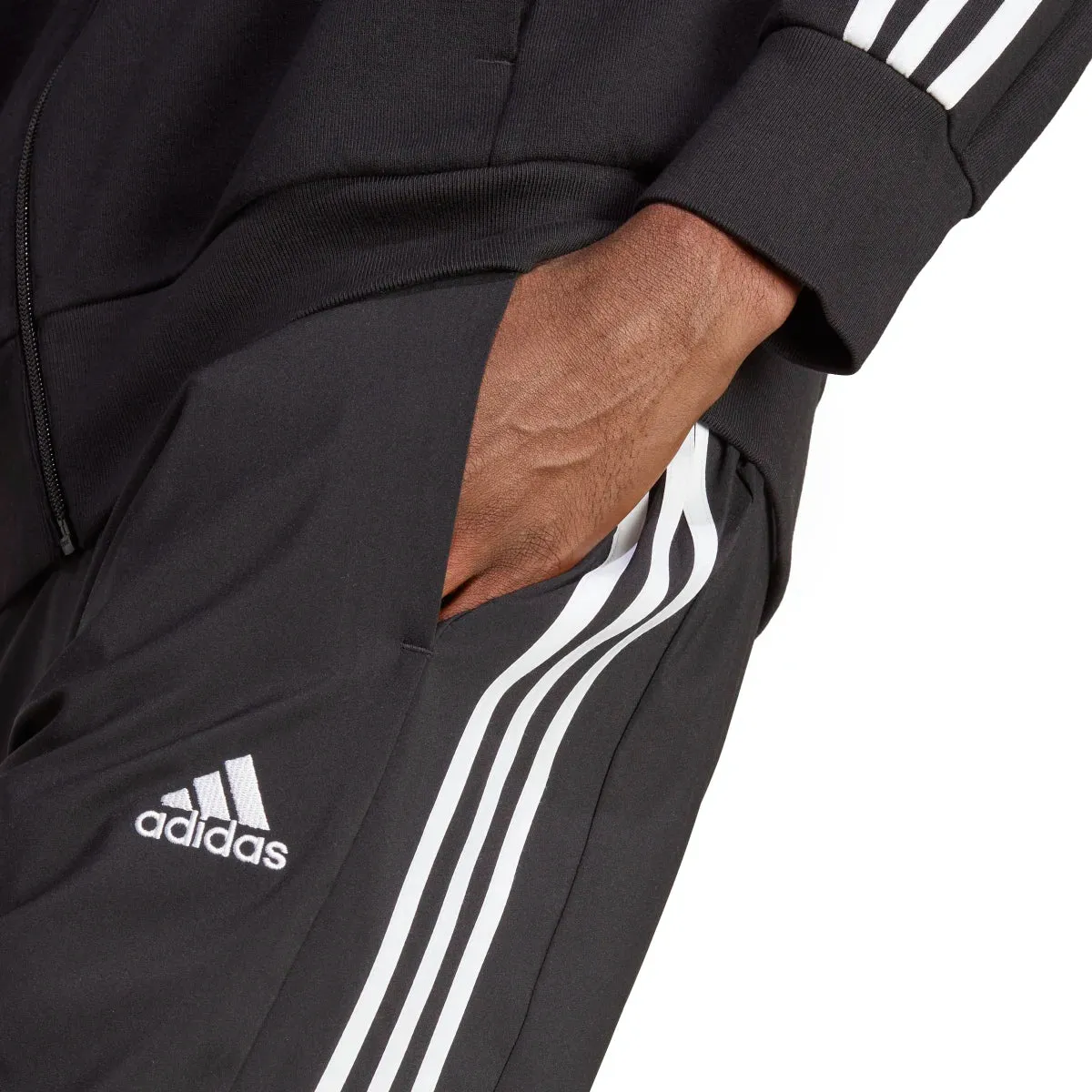 adidas Men's Essentials Tapered Cuff Woven 3-Stripes Joggers