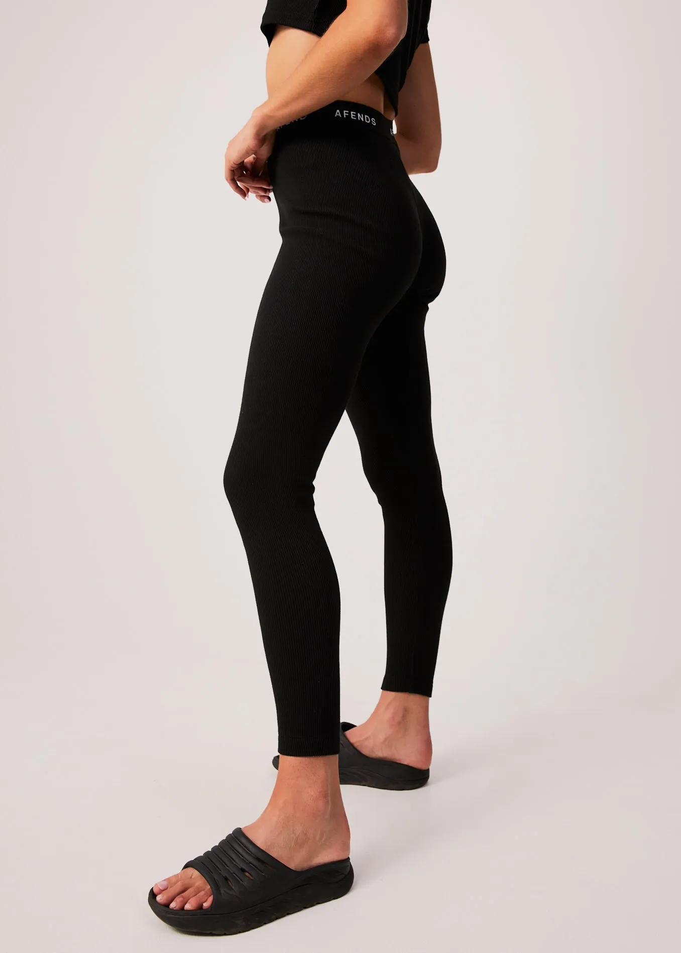 AFENDS Womens Pala - Ribbed Leggings - Black