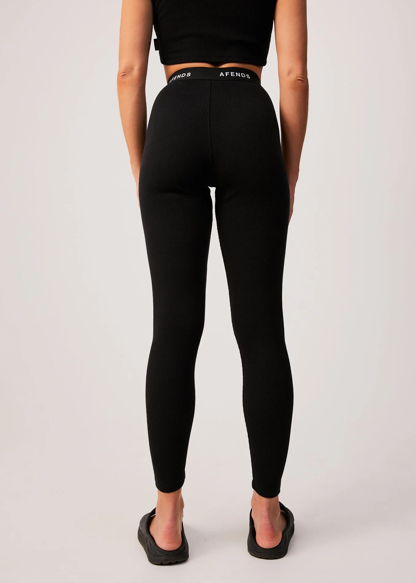 AFENDS Womens Pala - Ribbed Leggings - Black