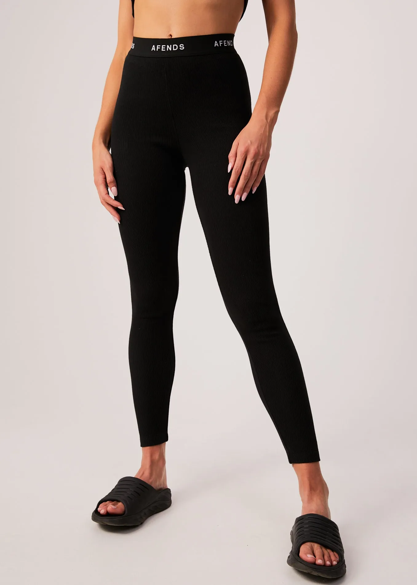 AFENDS Womens Pala - Ribbed Leggings - Black