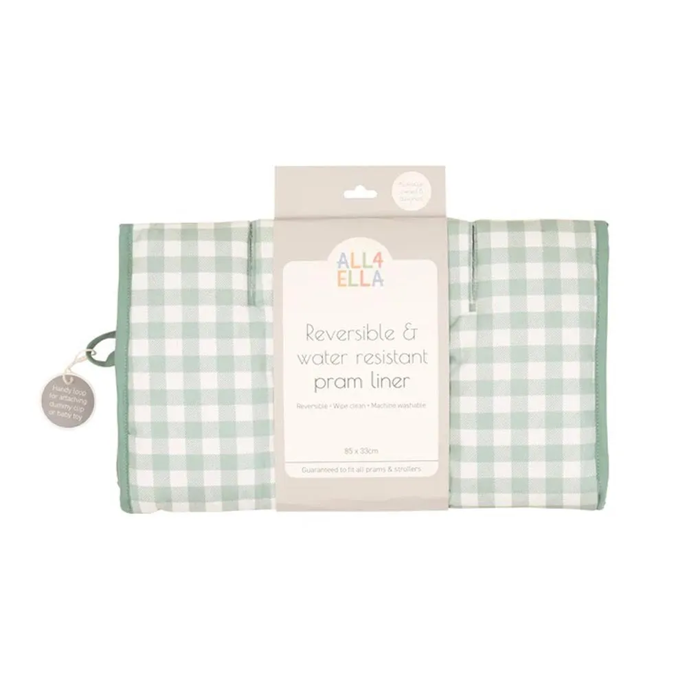 All4Ella Pram Liner Gingham Sage