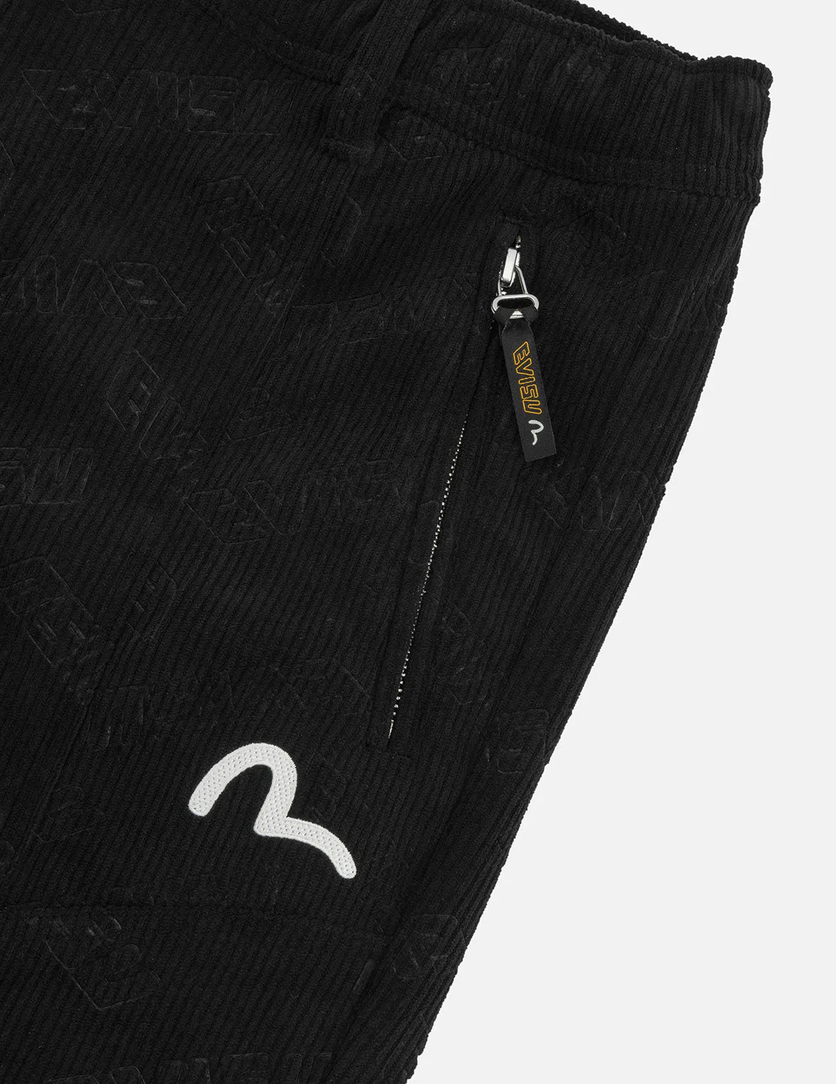 Allover Evisu Deboss Print and Seagull Embroidery Relax Fit Woven Joggers