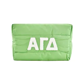 Alpha Gamma Delta Makeup Bag - Puffer Style with Sorority Letters