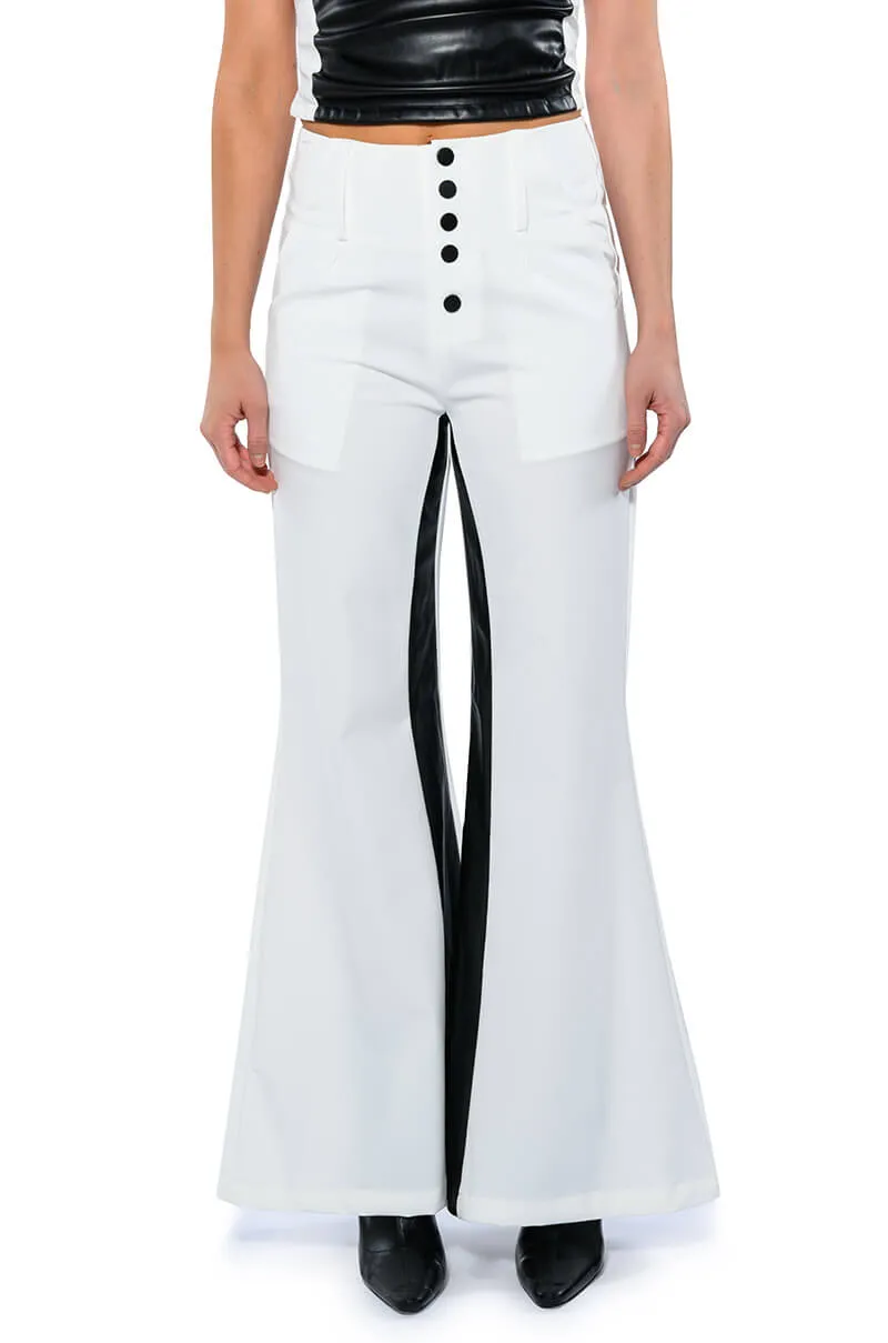 ALWAYS ON FAUX LEATHER CONTRAST TROUSER