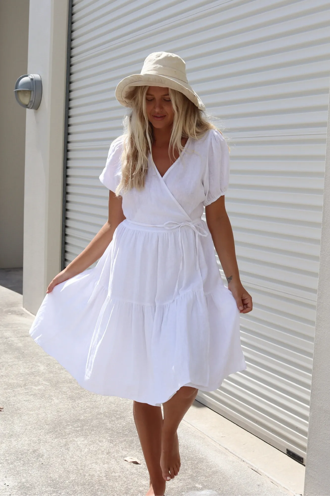 ARIEL WRAP DRESS - White