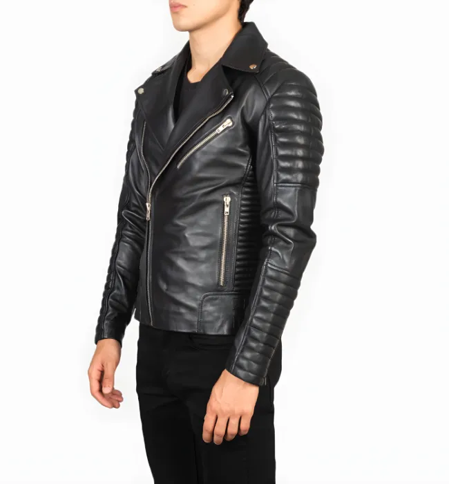 Armand Maroon Leather Biker Jacket