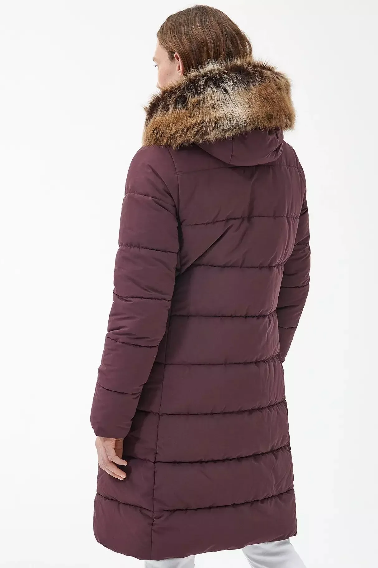 Barbour Grayling Ladies Quilted jacket with hood in Black Cherry LQU1641PU51