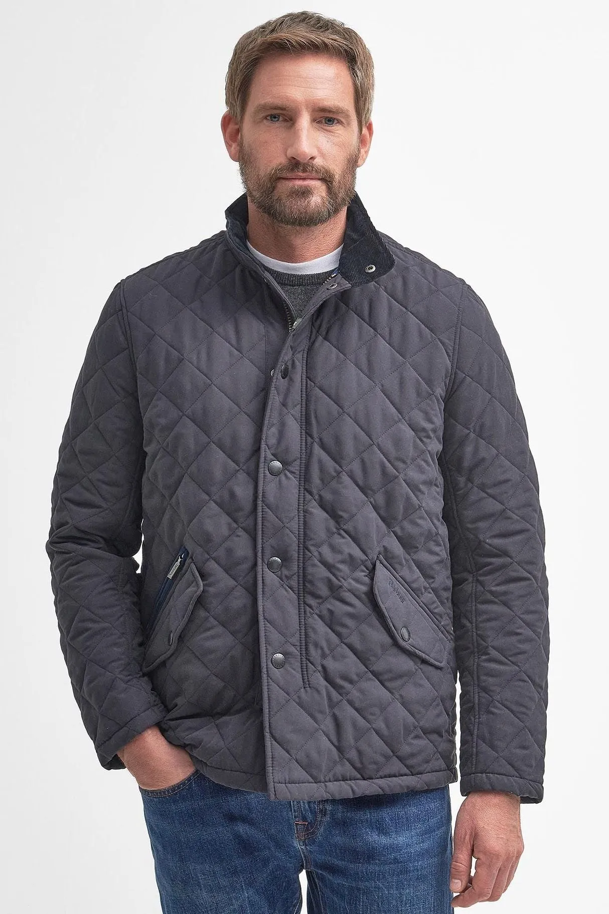 Barbour Quilted jacket-Shoveler-Dark Navy-MQU0784NY91