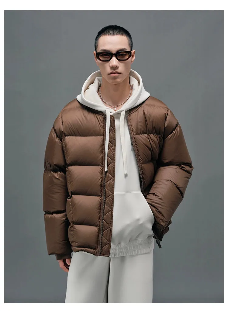 Baseball Collar Puffer Bomber Jacket