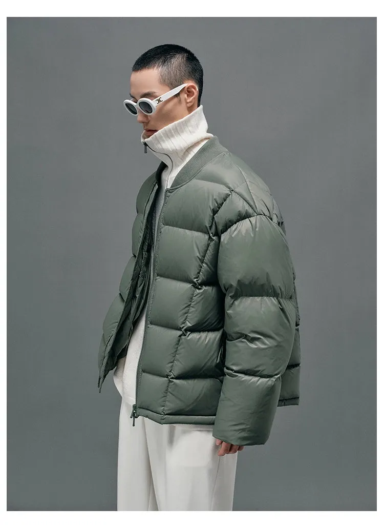 Baseball Collar Puffer Bomber Jacket