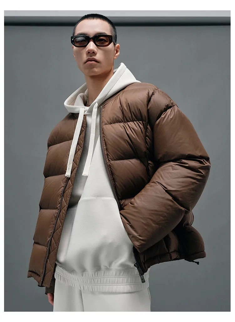 Baseball Collar Puffer Bomber Jacket