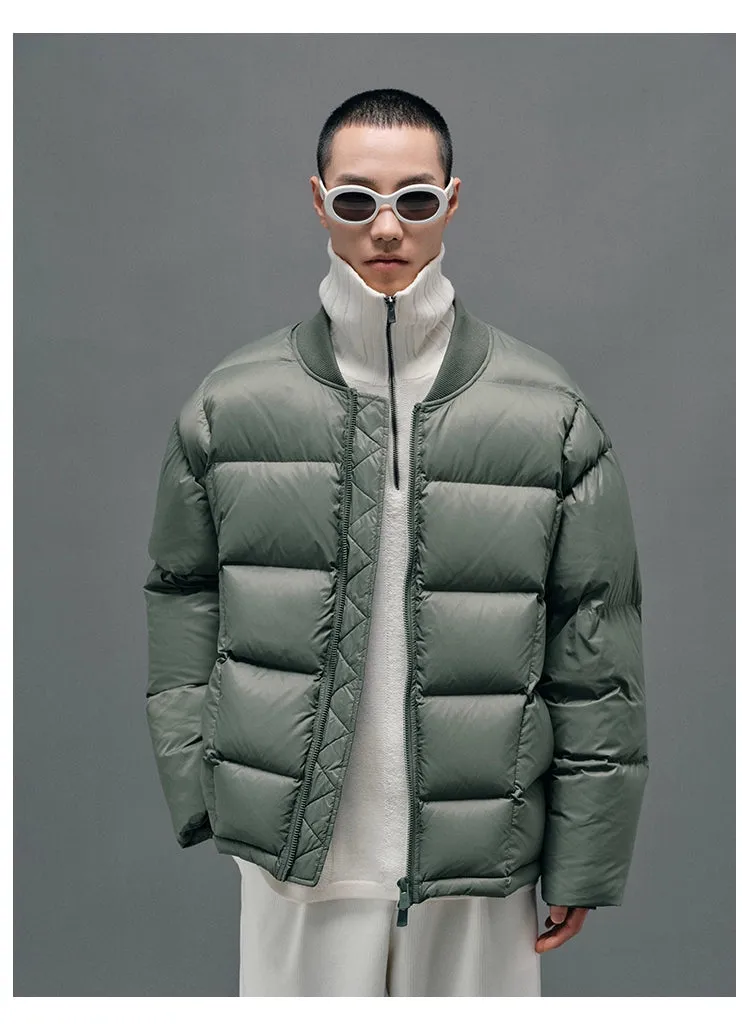 Baseball Collar Puffer Bomber Jacket