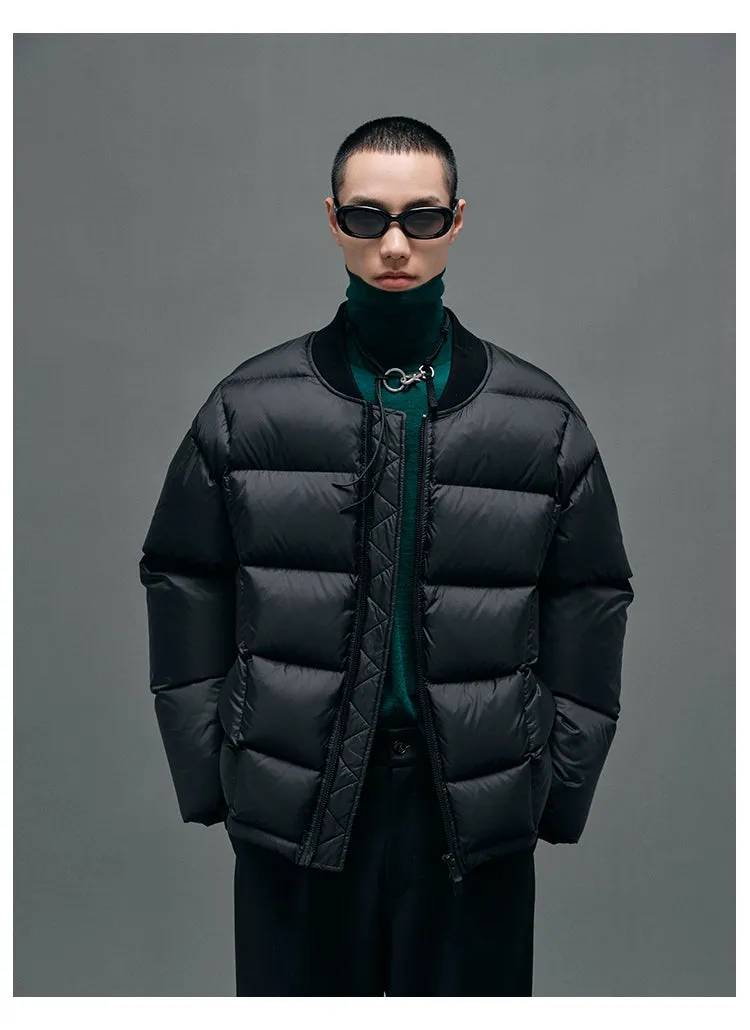 Baseball Collar Puffer Bomber Jacket