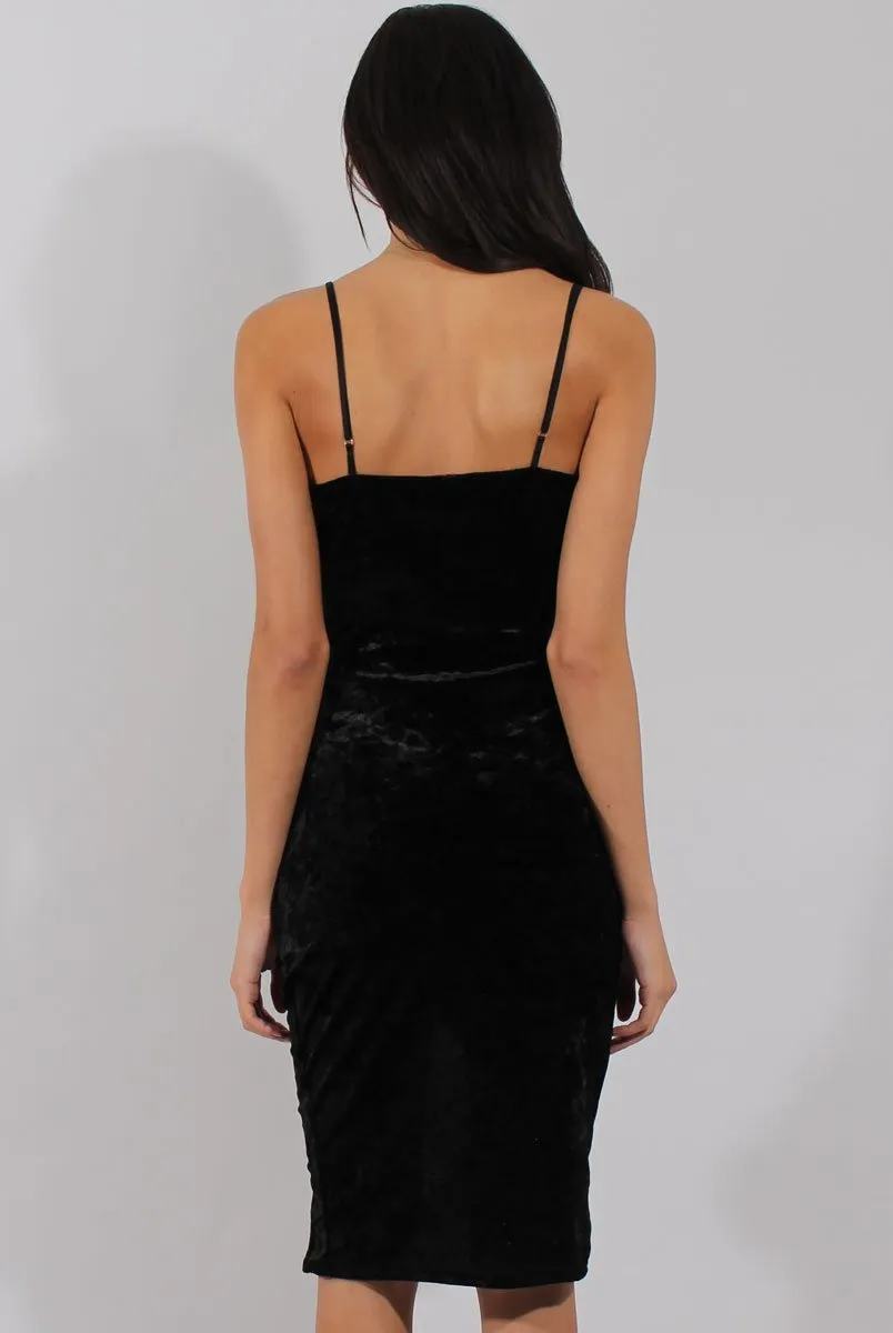 Black Velvet Wrap Around Dress - Hannah