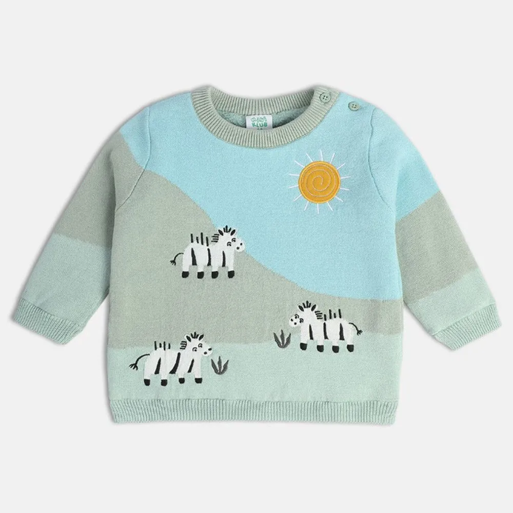 Blue Animal Theme Sweater With Bottom