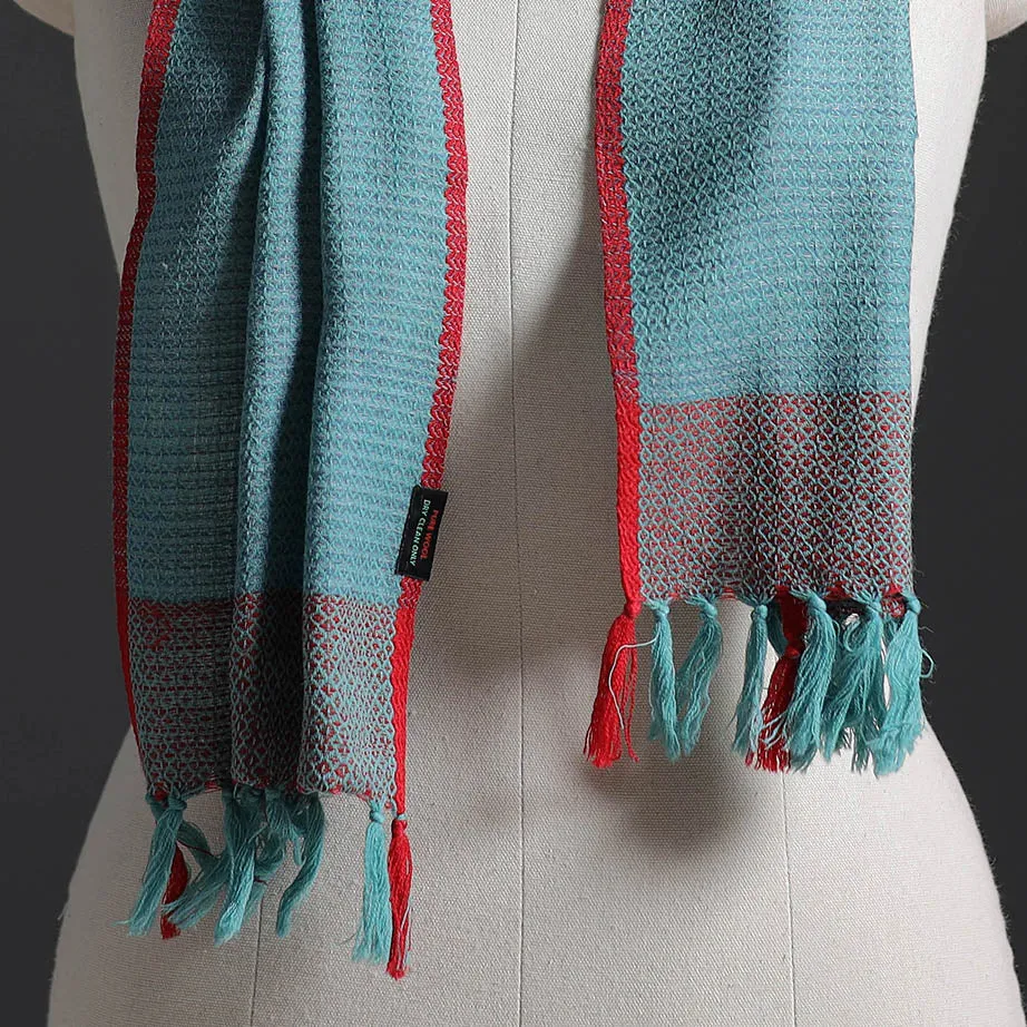 Blue - Kumaun Handwoven Pure Merino Wool Scarf 214