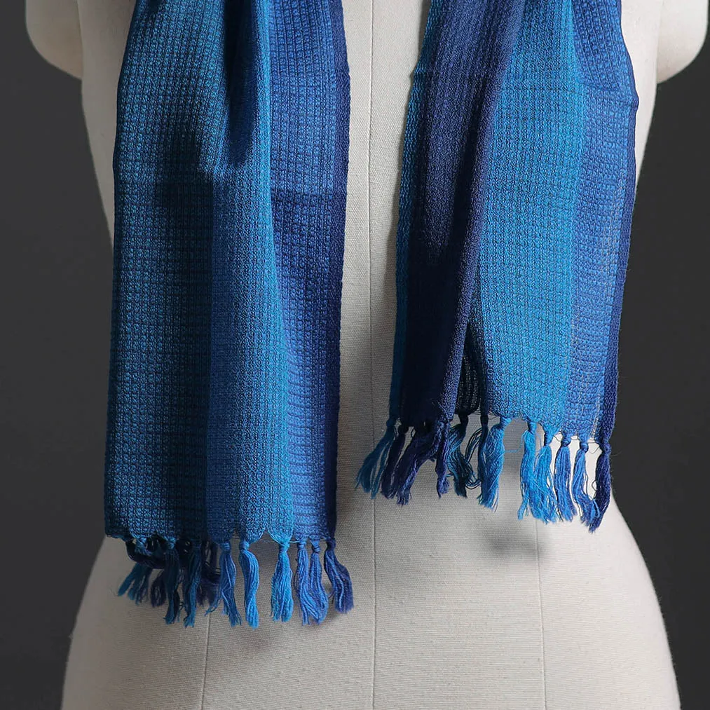 Blue - Kumaun Handwoven Pure Merino Wool Scarf 216