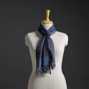 Blue - Kumaun Handwoven Pure Merino Wool Scarf 248