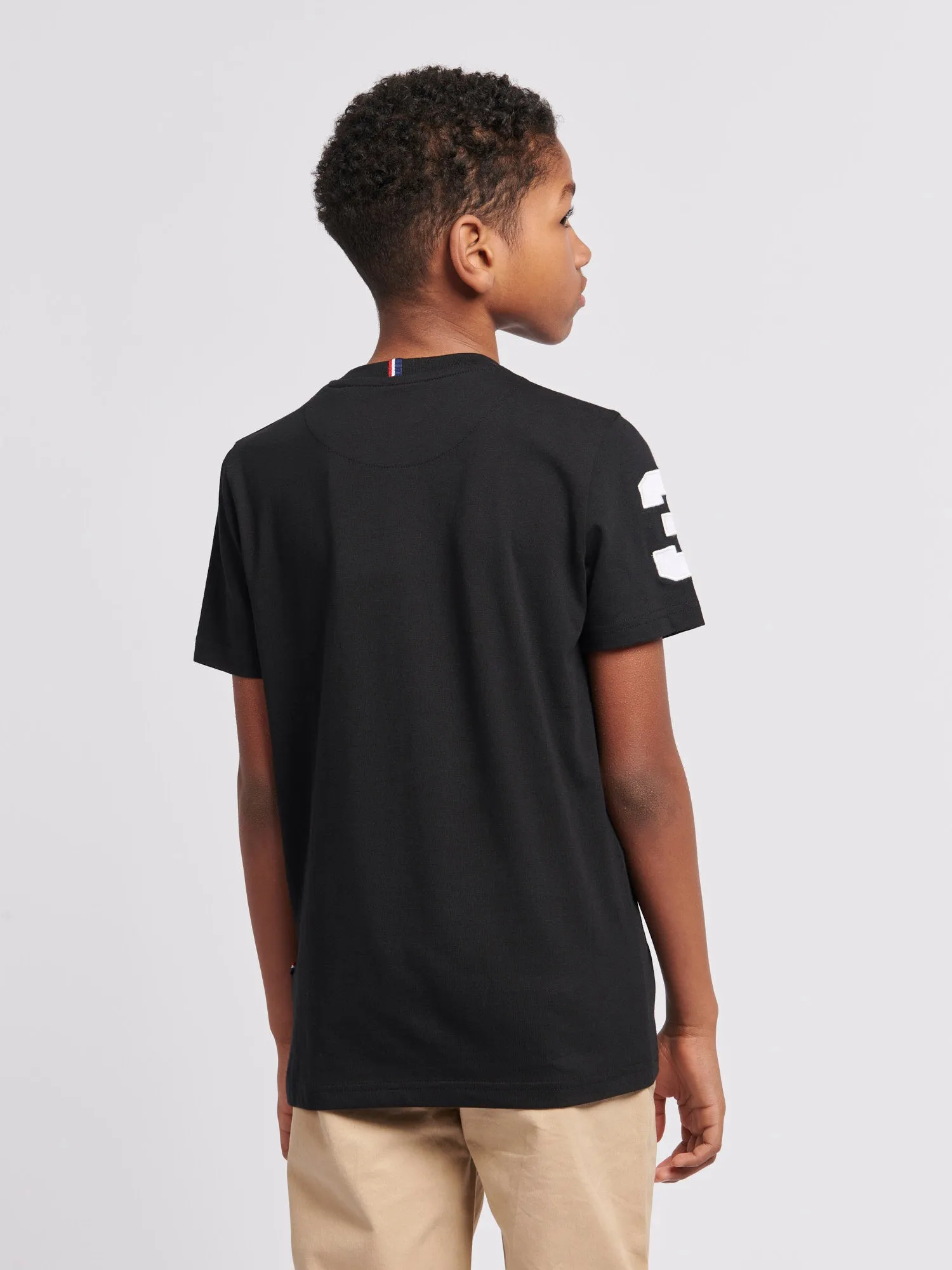 Boys Player 3 T-Shirt in Black Bright White DHM