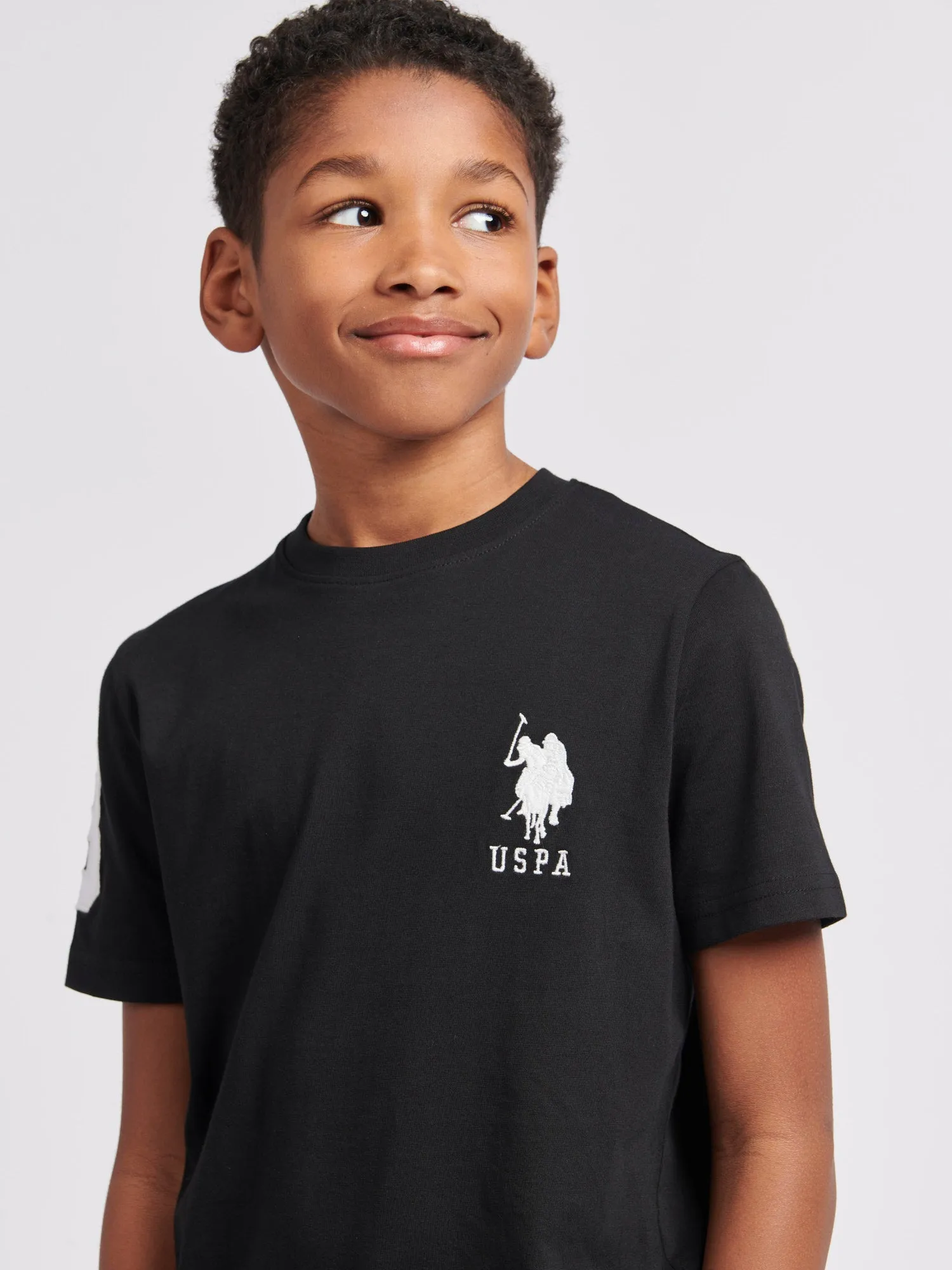 Boys Player 3 T-Shirt in Black Bright White DHM