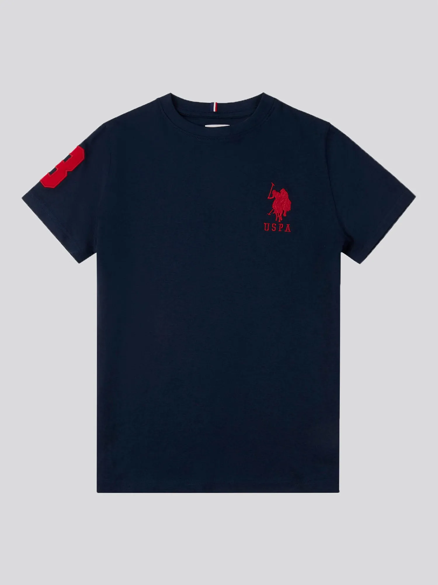 Boys Player 3 T-Shirt in Dark Sapphire Navy / Haute Red DHM