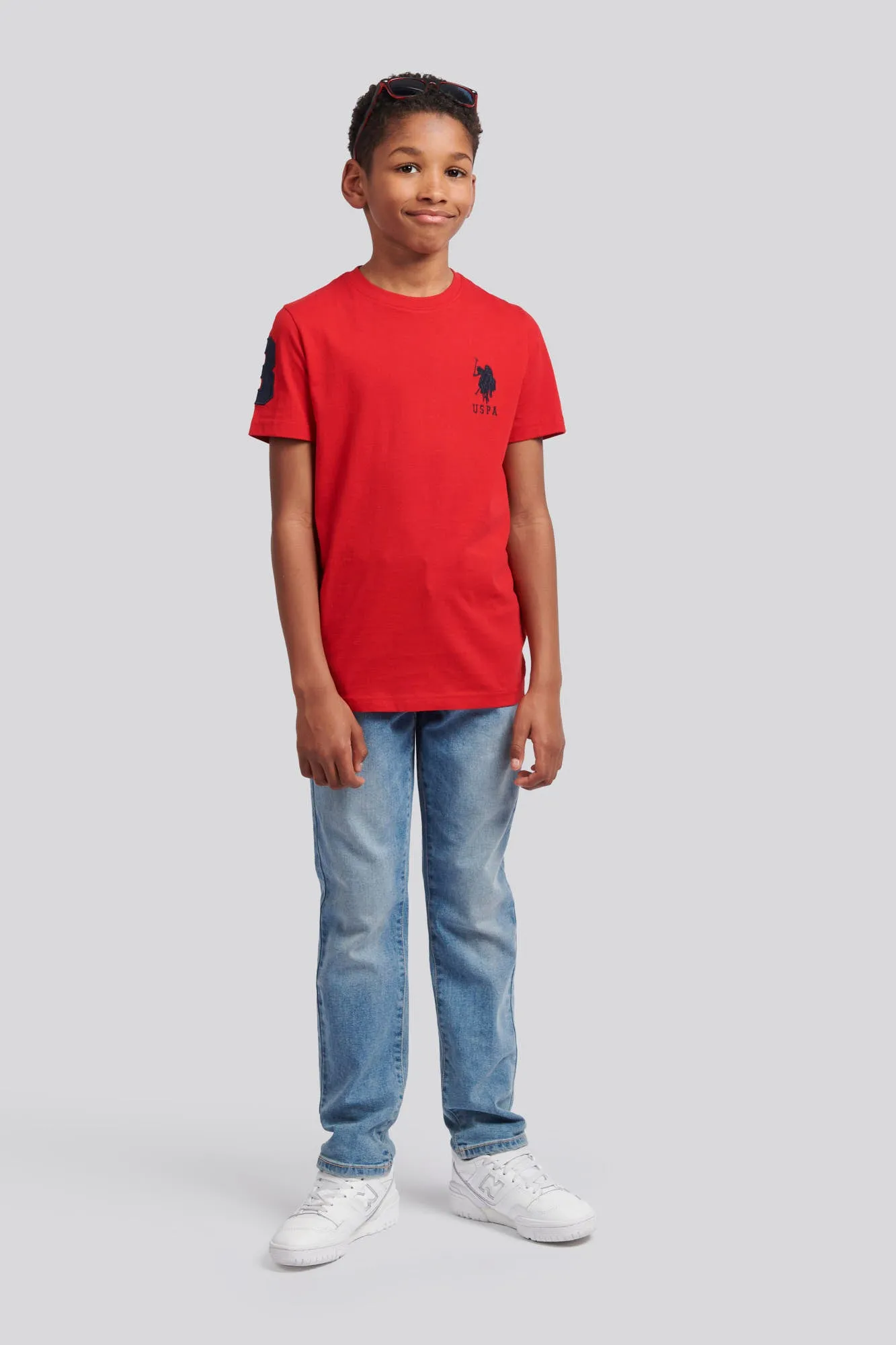 Boys Player 3 T-Shirt in Haute Red