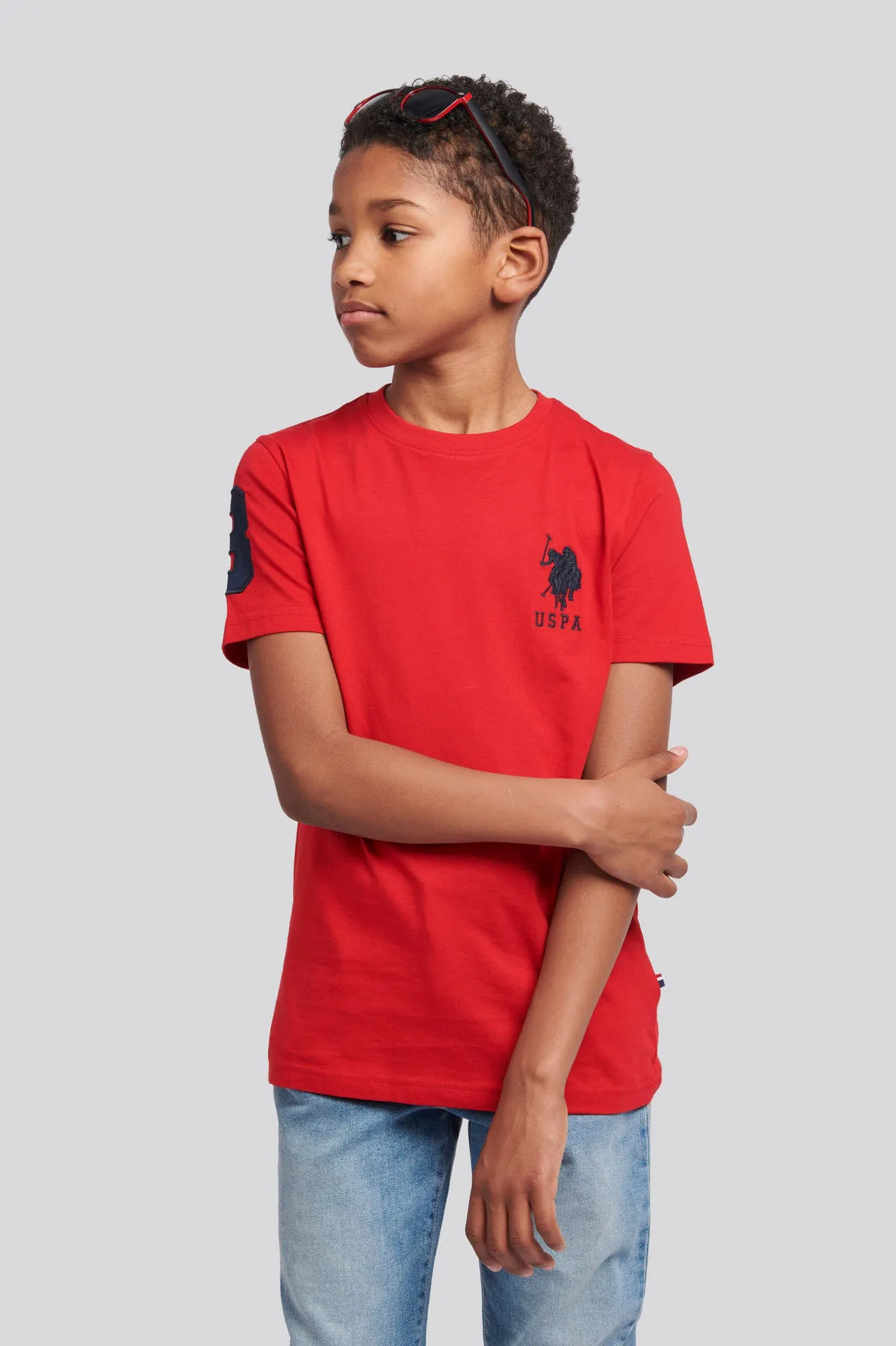 Boys Player 3 T-Shirt in Haute Red