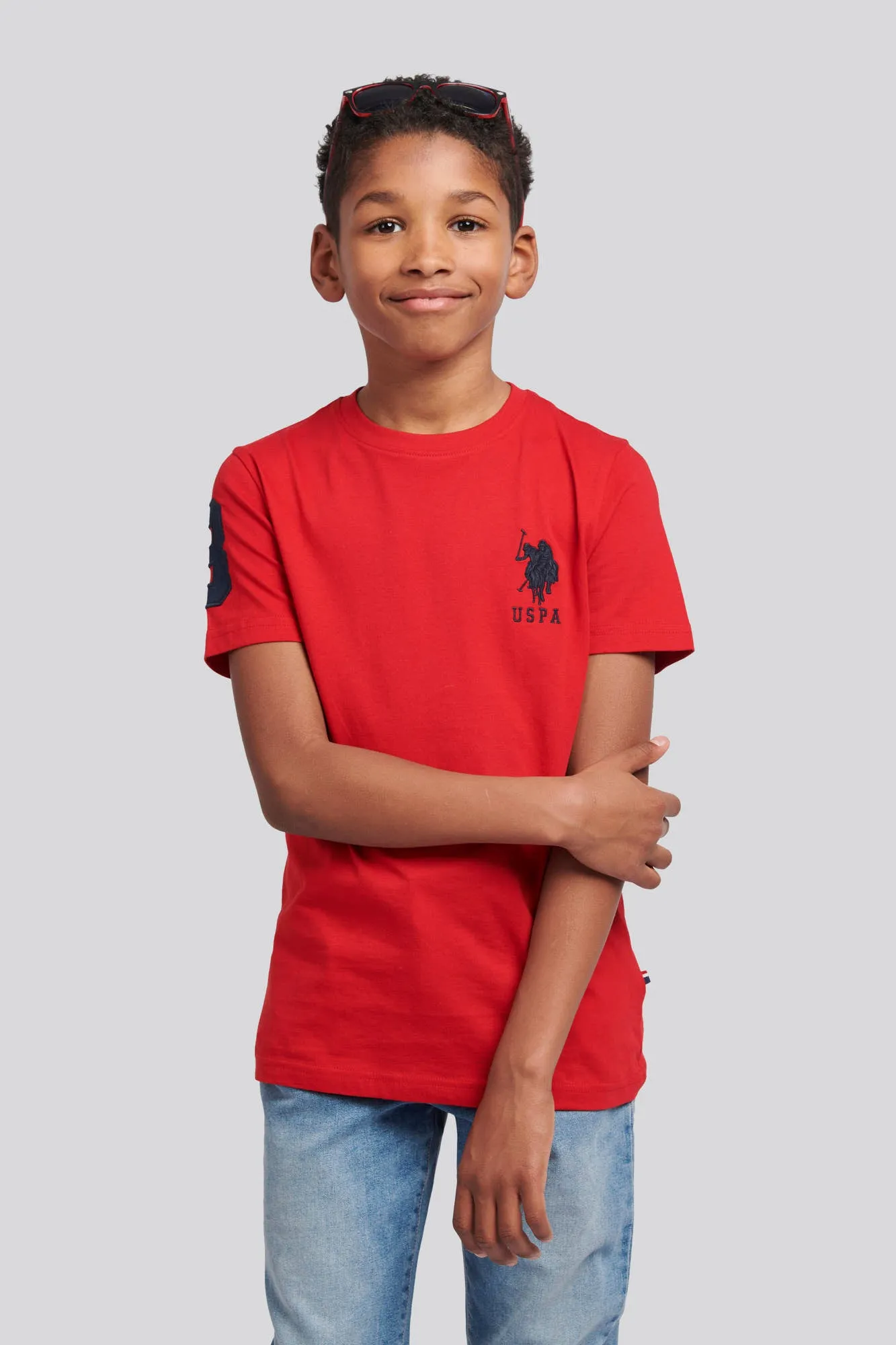 Boys Player 3 T-Shirt in Haute Red