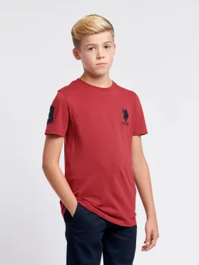 Boys Player 3 T-Shirt in Tibetan Red