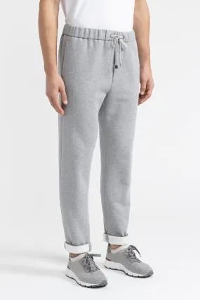 Brushed melange cotton fleece joggers