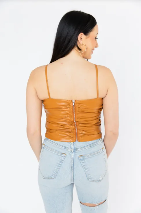 BuddyLove Jolee Vegan Leather Tank Top Sable