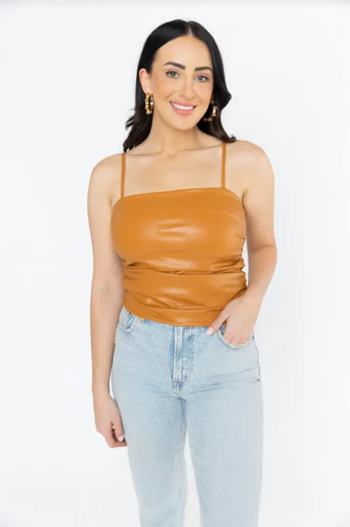 BuddyLove Jolee Vegan Leather Tank Top Sable