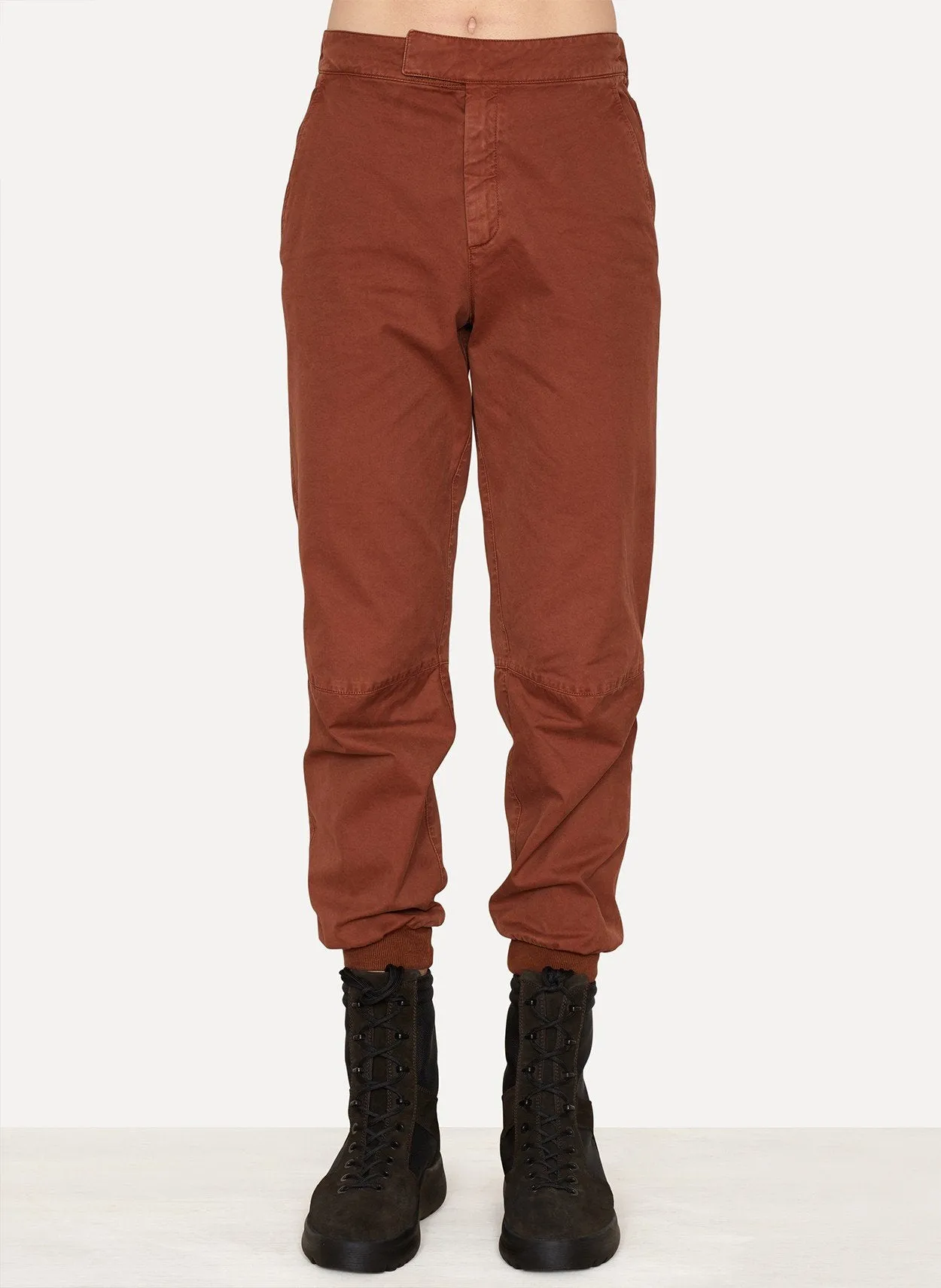 Burnt Sienna Cotton Moto Jogger